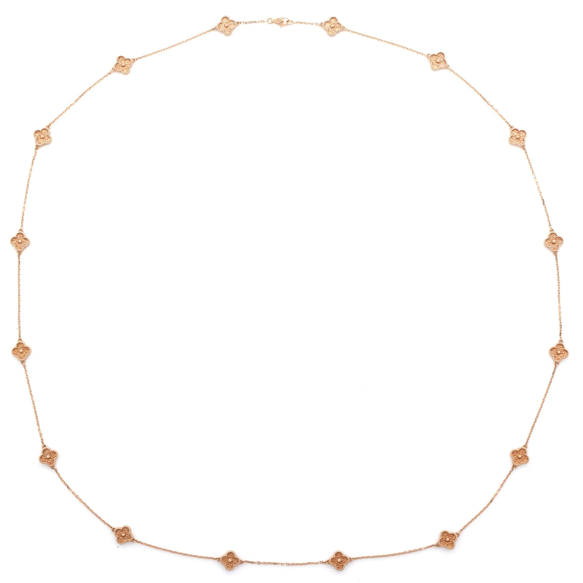 Sweet Alhambra 16 Motifs Necklace 18K Rose Gold