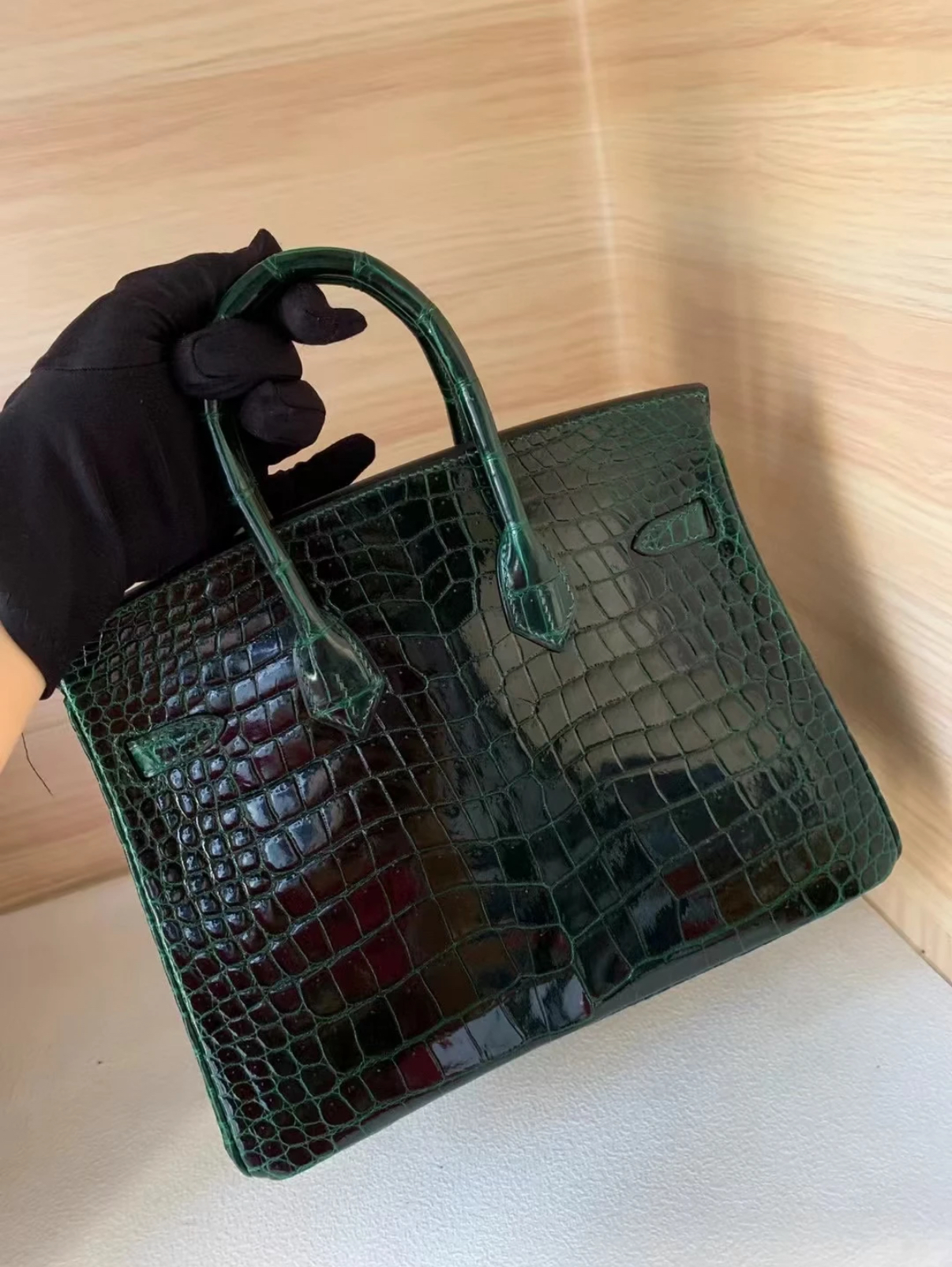 Hermès Birkin 25 Emerald Bay Crocodile Leather customization