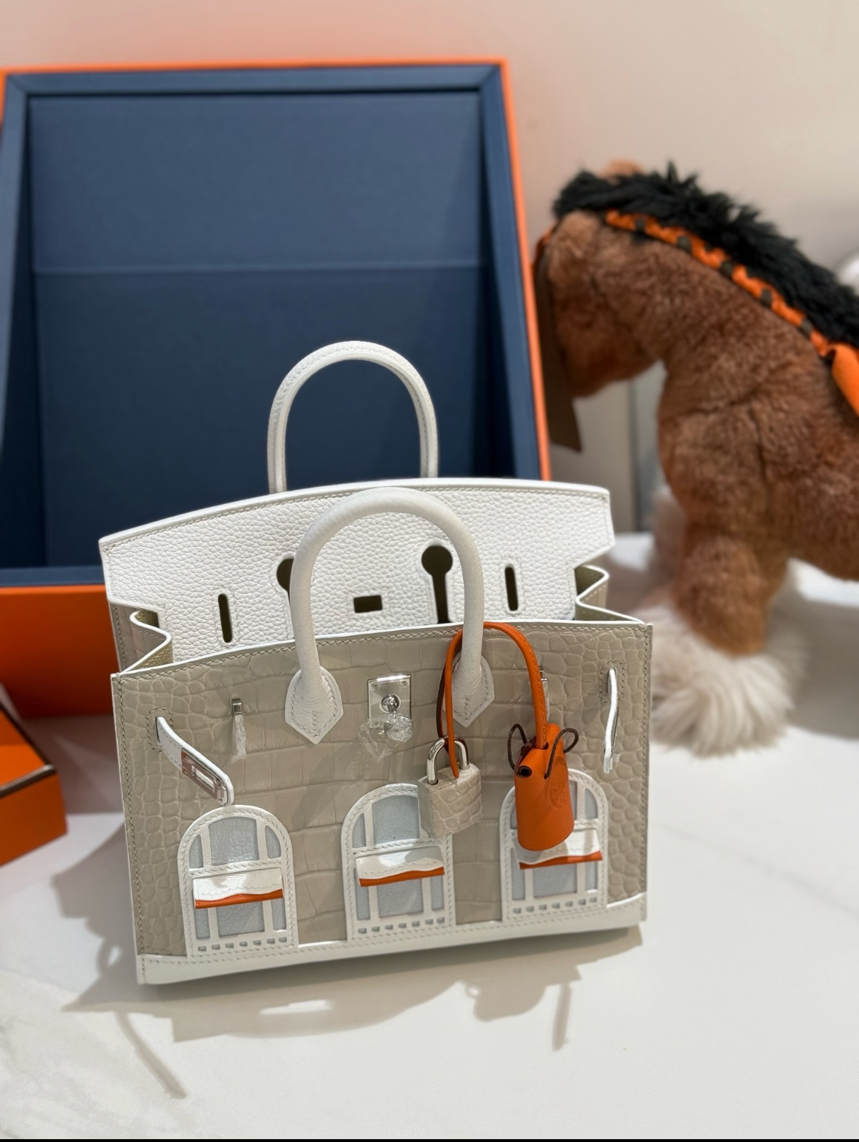Hermès Birkin 20 Silver Buckle Platinum Bag customization