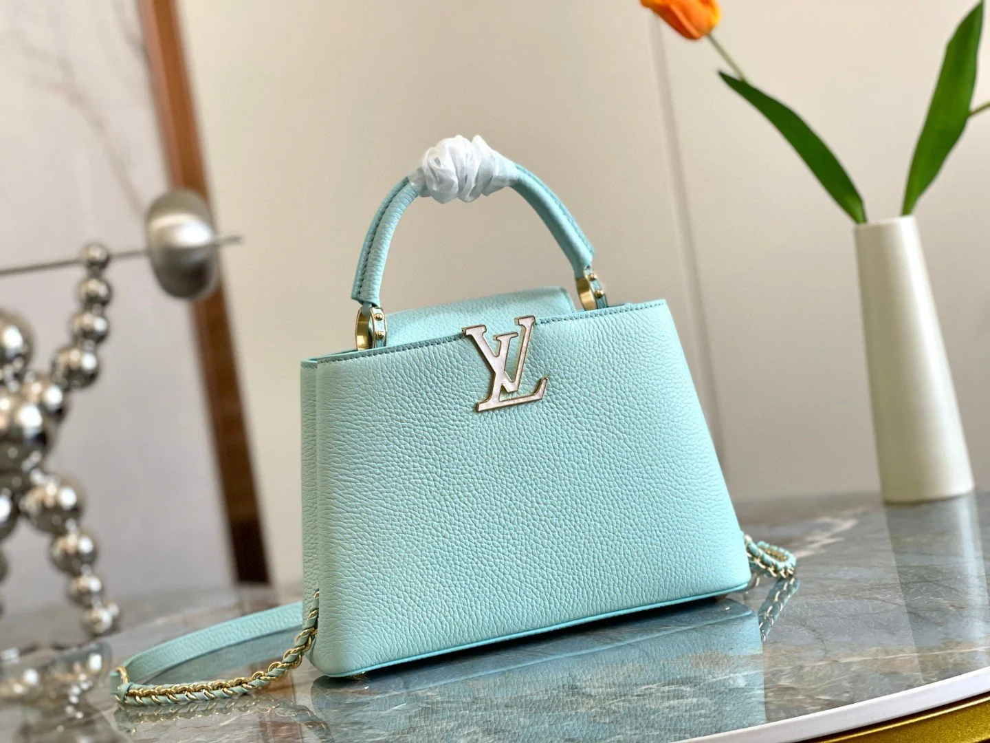 Louis Vuitton Capucines BB Jade Green For Women, Womens Handbags, Shoulder Bags And Crossbody Bags 10.6in/27cm LV