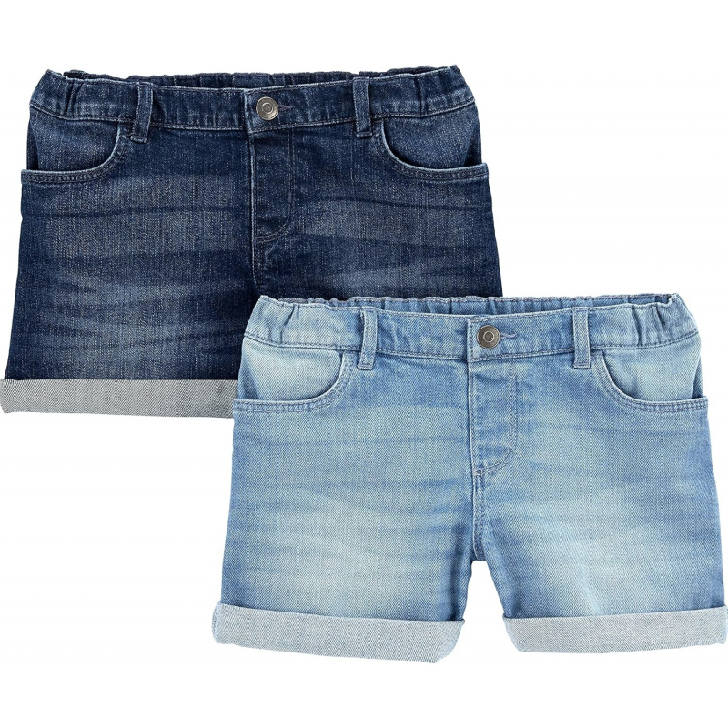 VAELIRAEL Girls Denim Shorts, Pack of 2