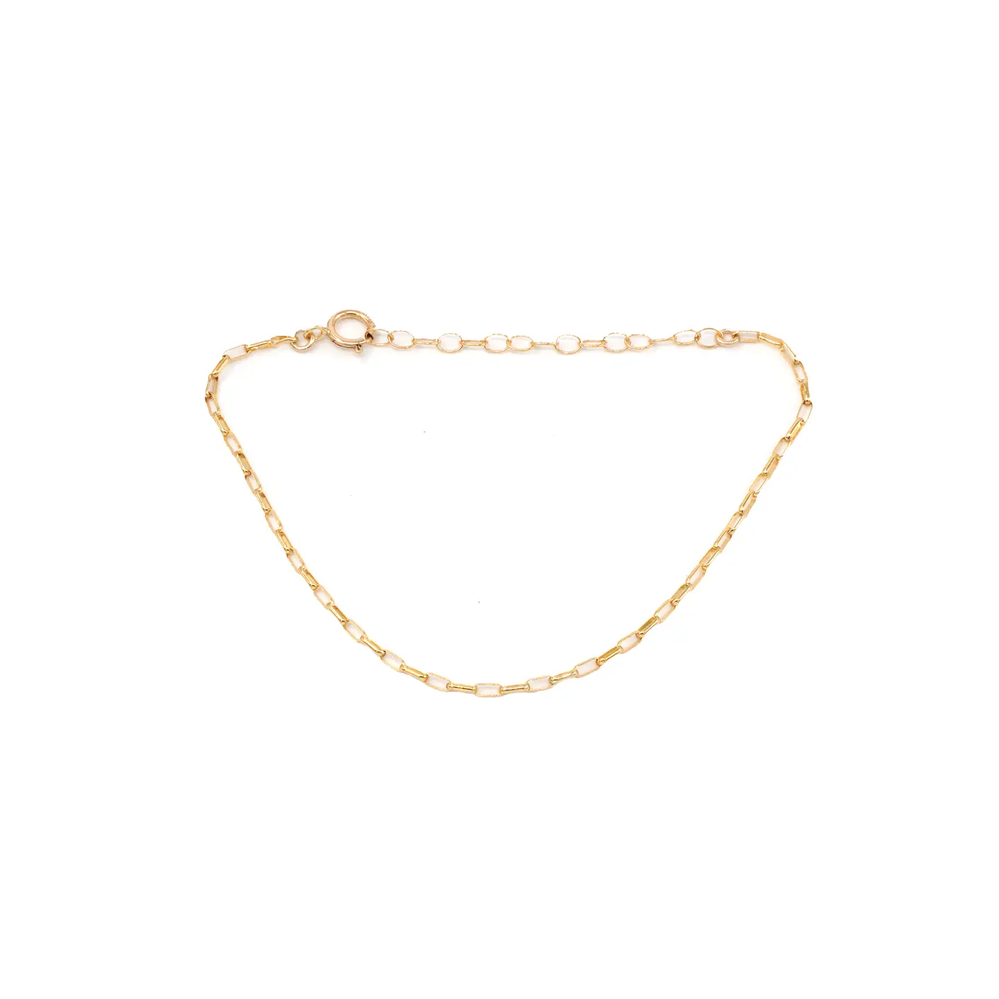 Mini Paperclip Chain Bracelet, Gold Fill