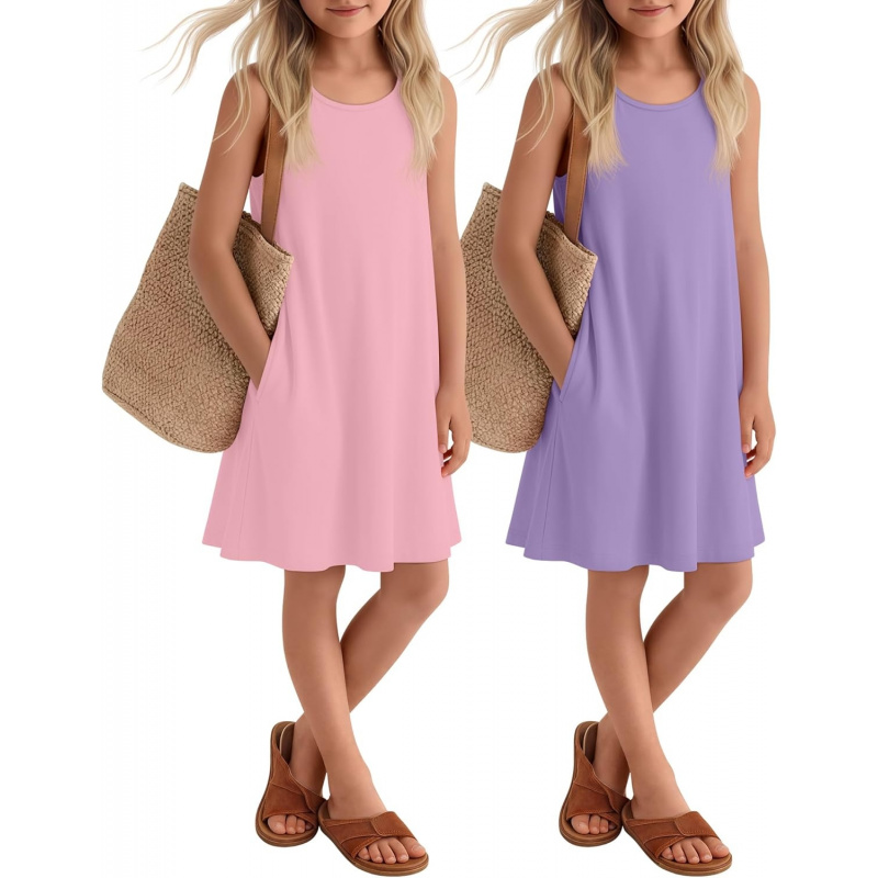 2 Pack Girls' Summer Dresses