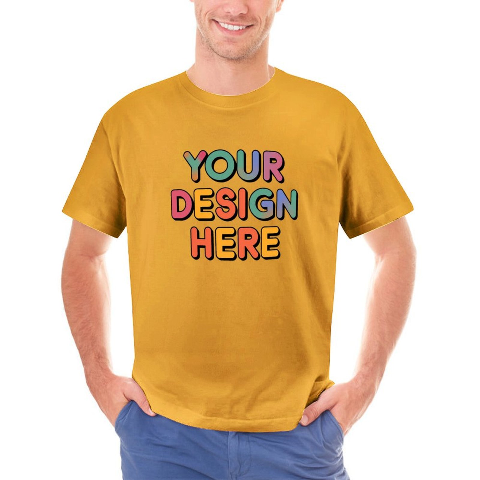 Personalized Custom Men’s Direct Printing Front Print T-Shirt Pure Cotton