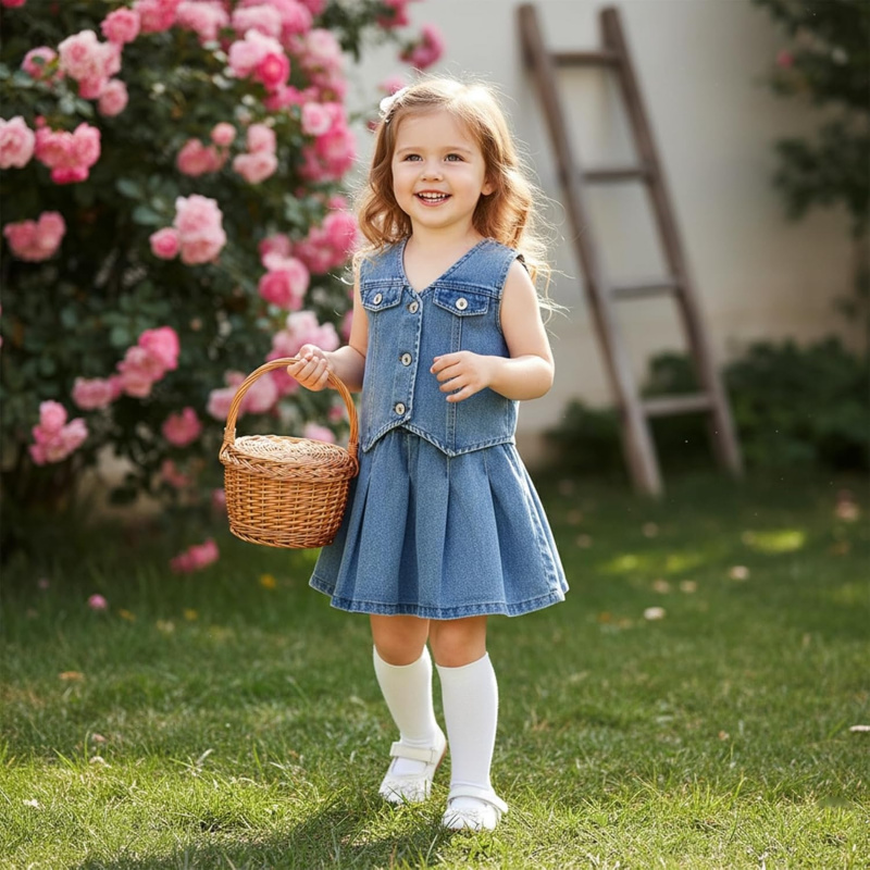 Kid Toddler Girls Denim Outfit