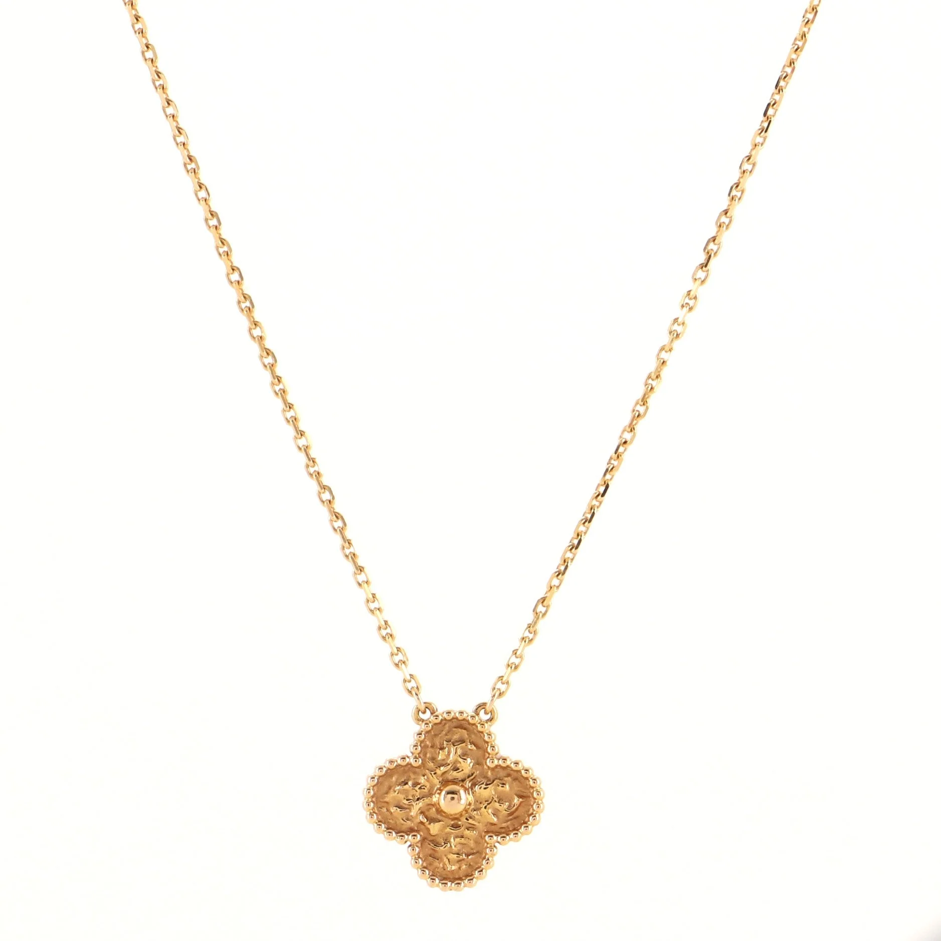 Vintage Alhambra Pendant Necklace 18K Rose Gold