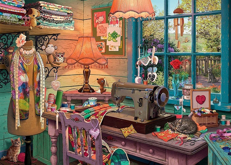 The Sewing Shed 1000 Piece Puzzle (square box, newer packaging)
