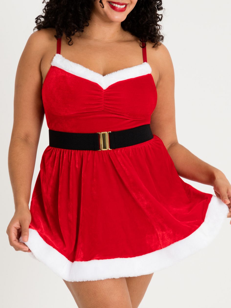 Lovehoney Fantasy Plus Size Santa Flirty Red Dress