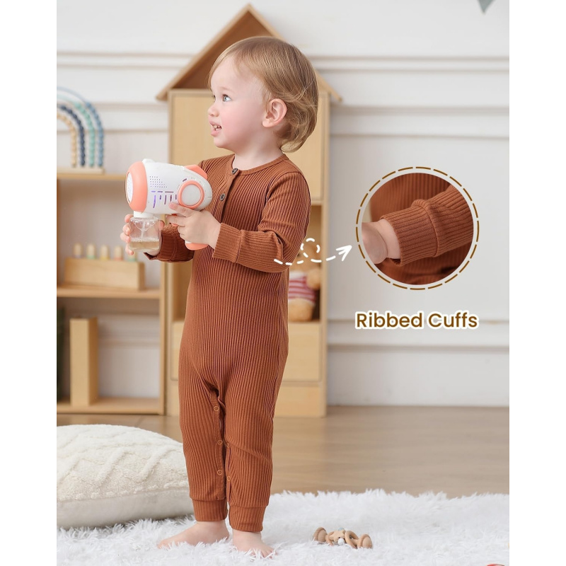 VAELIRAEL Baby Boy Girl 2/3 Pack Solid Romper