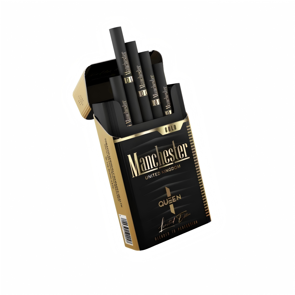Manchester Queen Tube Filter Black Gold 7mg Carton