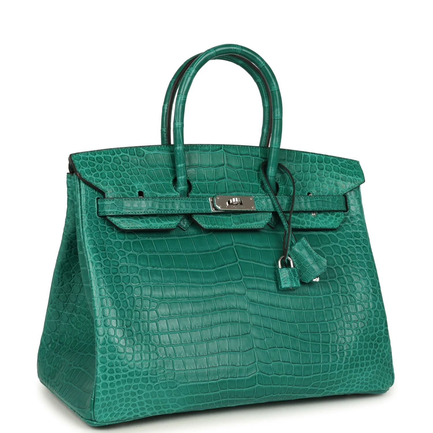 Hermes Birkin 35 Malachite Matte Porosus Crocodile Palladium Hardware