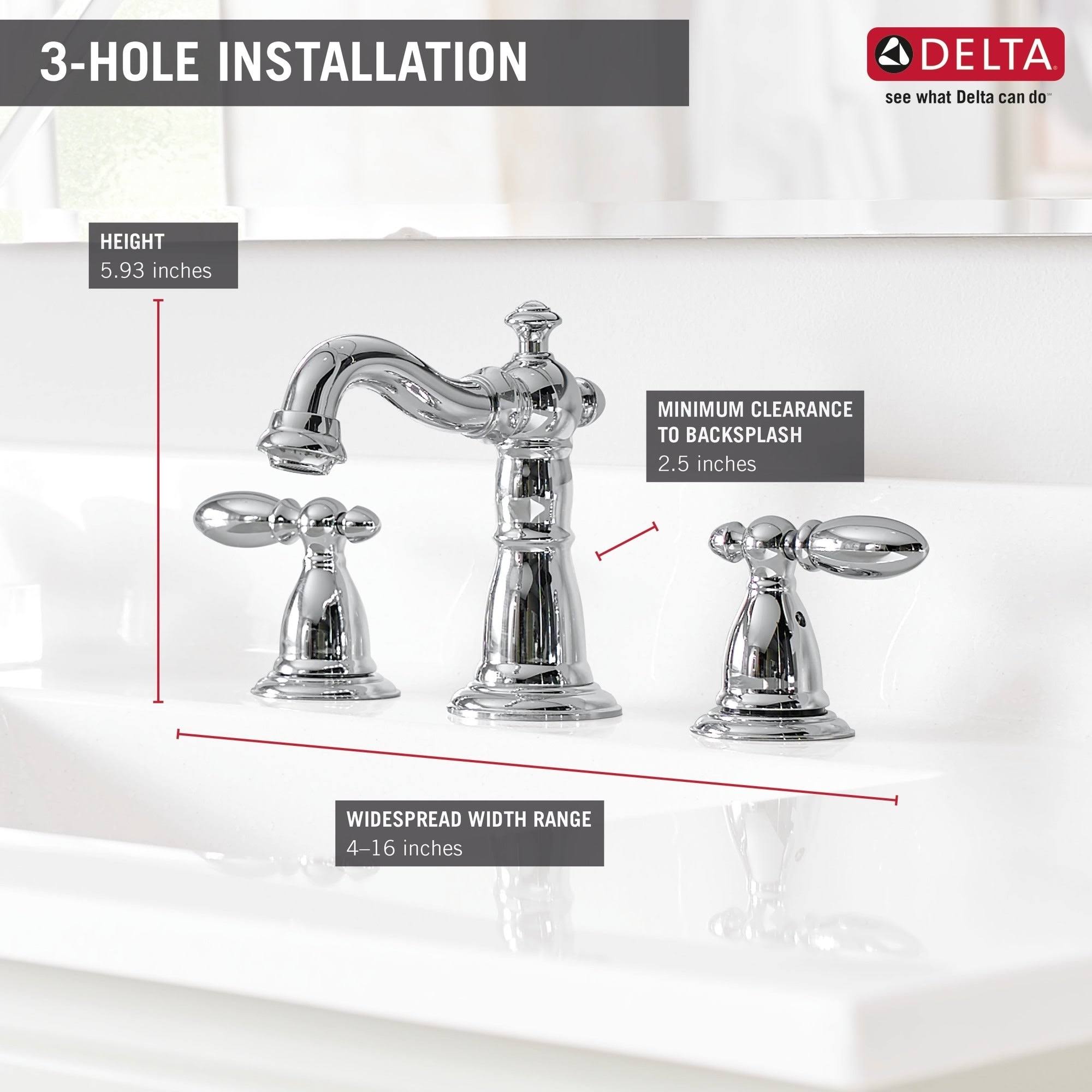 Delta Victorian 3555-PBMPU-DST Two Handle Widespread Bathroom Faucet Polished Brass