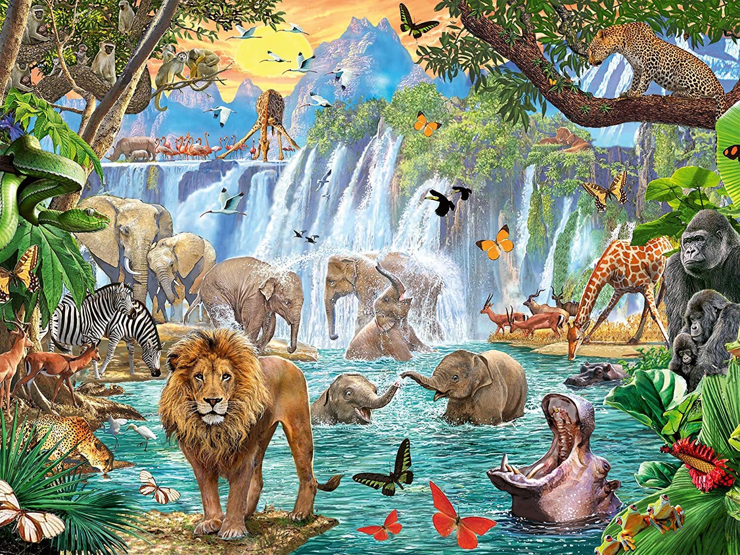 Waterfall Safari 1500 Piece Puzzle
