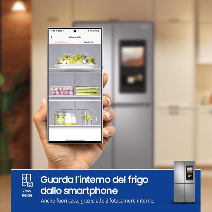 SAMSUNG - Frigorifero 4 porte RF65DG9H0ESREF Classe E 637 lt-Inox Spazzolato