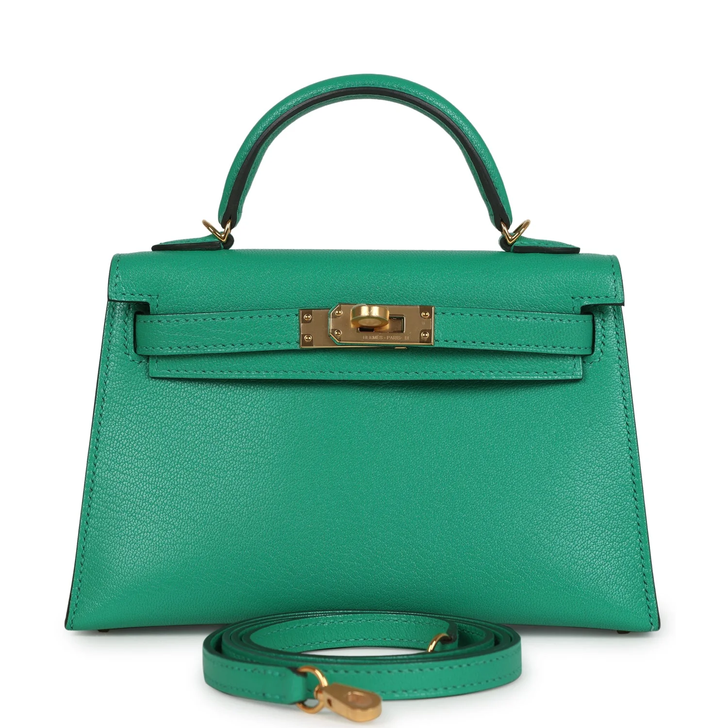 Hermes Kelly Sellier 20 Menthe Chevre Chamkila Gold Hardware