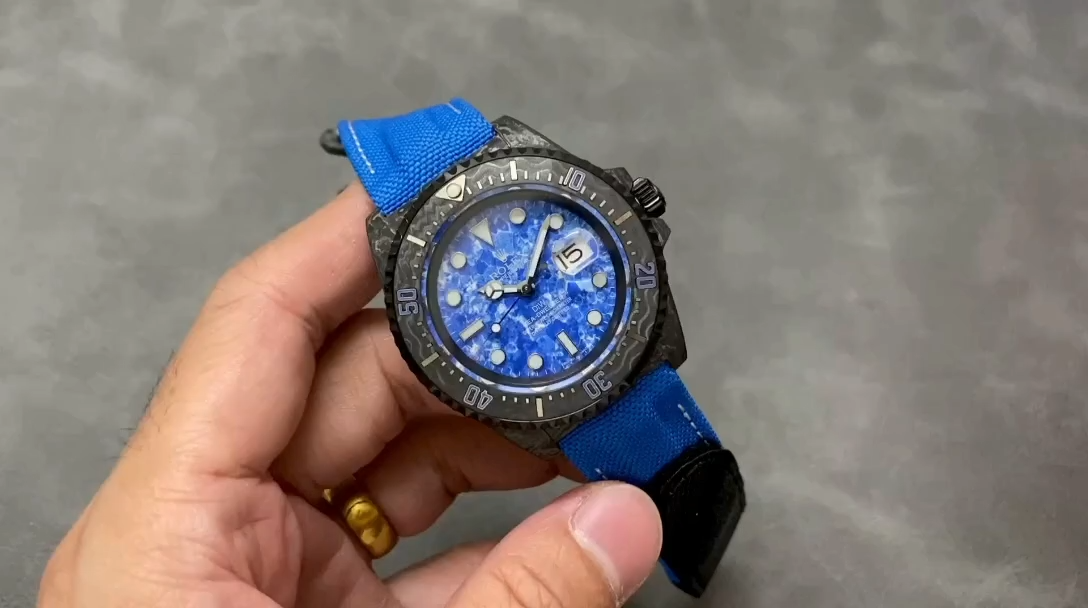 Rolex Sea Dweller Customized DiW Carbon Fiber Ocean Blue Dial