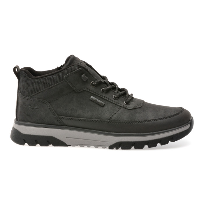 Ghete RIEKER negre, B9300, din piele ecologica