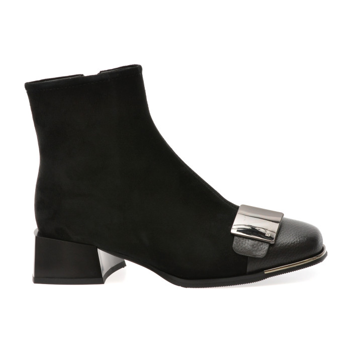 Botine EPICA negre, EB884, din piele intoarsa