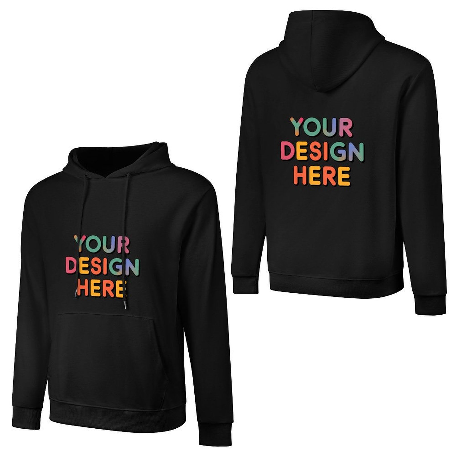 Personalized Custom Men’s 100% Cotton Hooded Sweater with Graphic Patterns