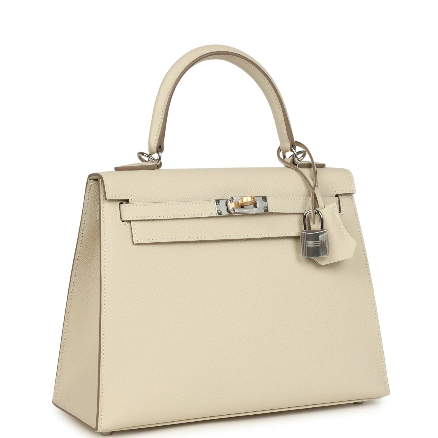 Hermes Kelly Sellier 25 Craie Epsom Electrum Hardware