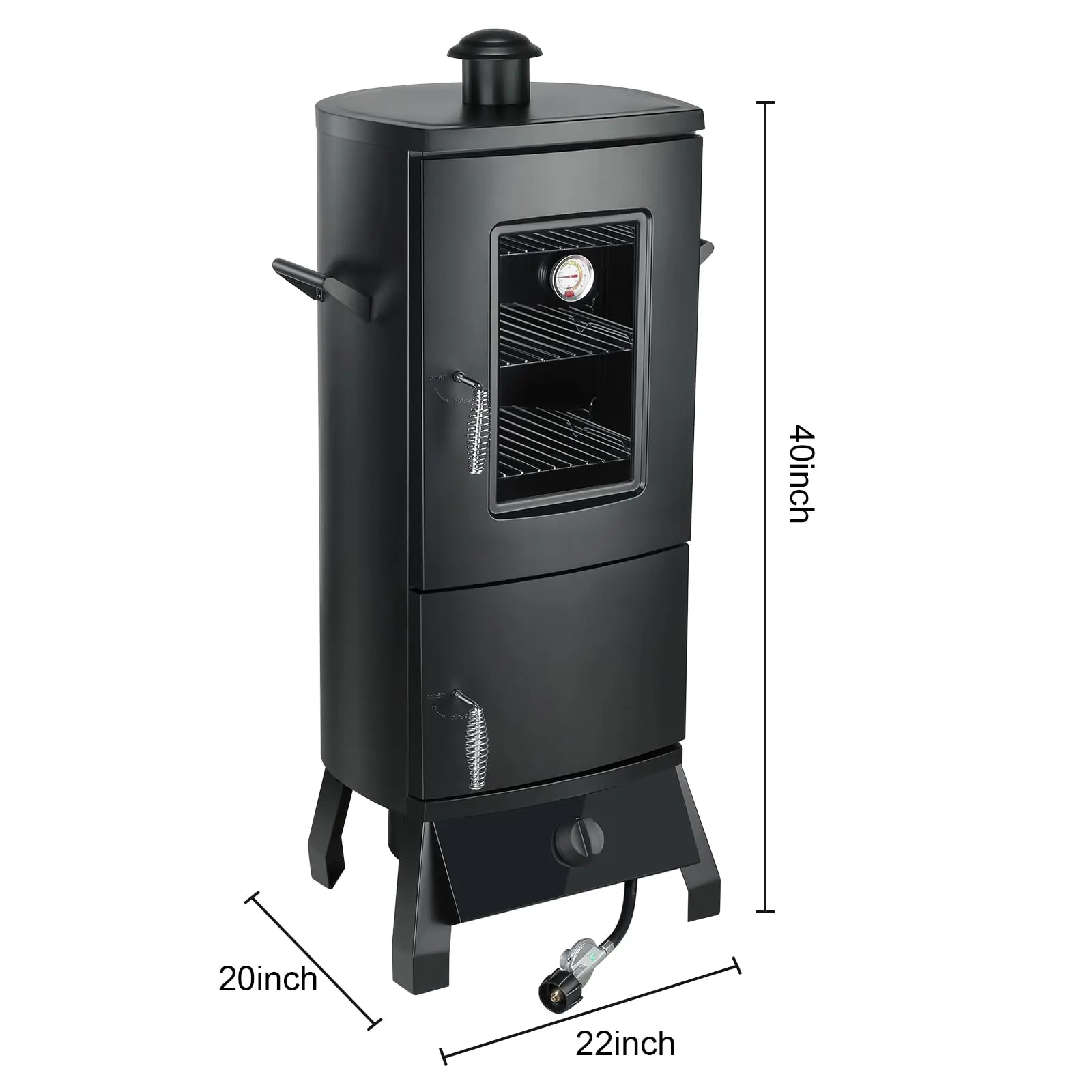 🔥Limited Warehouse Deal🔥 Heavy-Duty Vertical Barbecue Smoker Set with Cover – 3 Removable Cooking Shelves & Easy Temperature Control