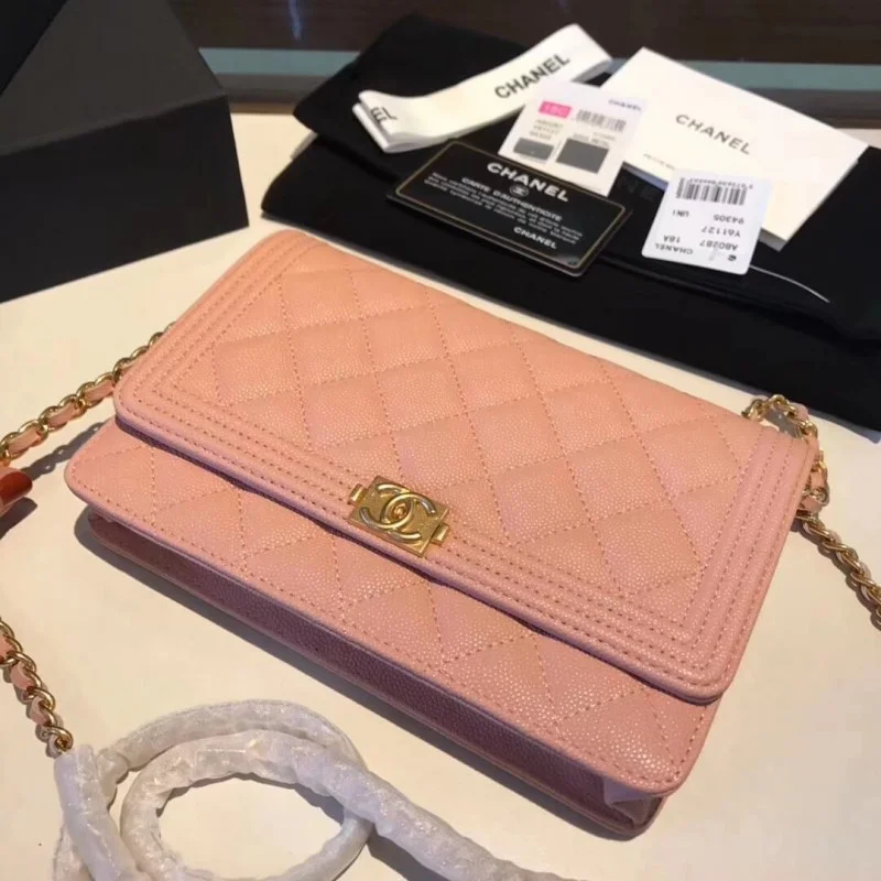 Chanel Quilted Caviar Leboy W-Chain Bag 80287