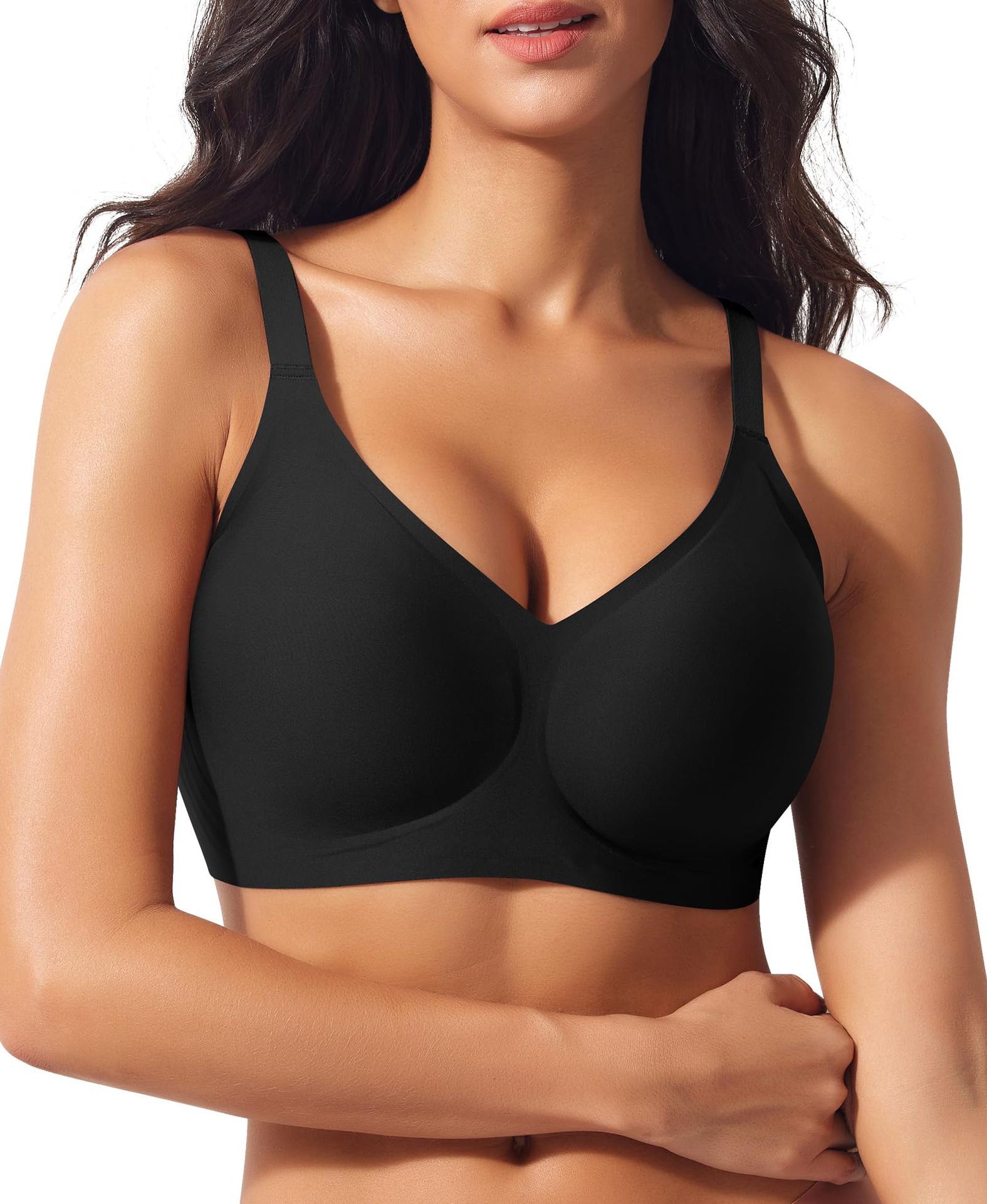 Plus-size seamless bra, makes large breasts appear smaller, jelly-like soft support bra, custom-made cross-border bra
