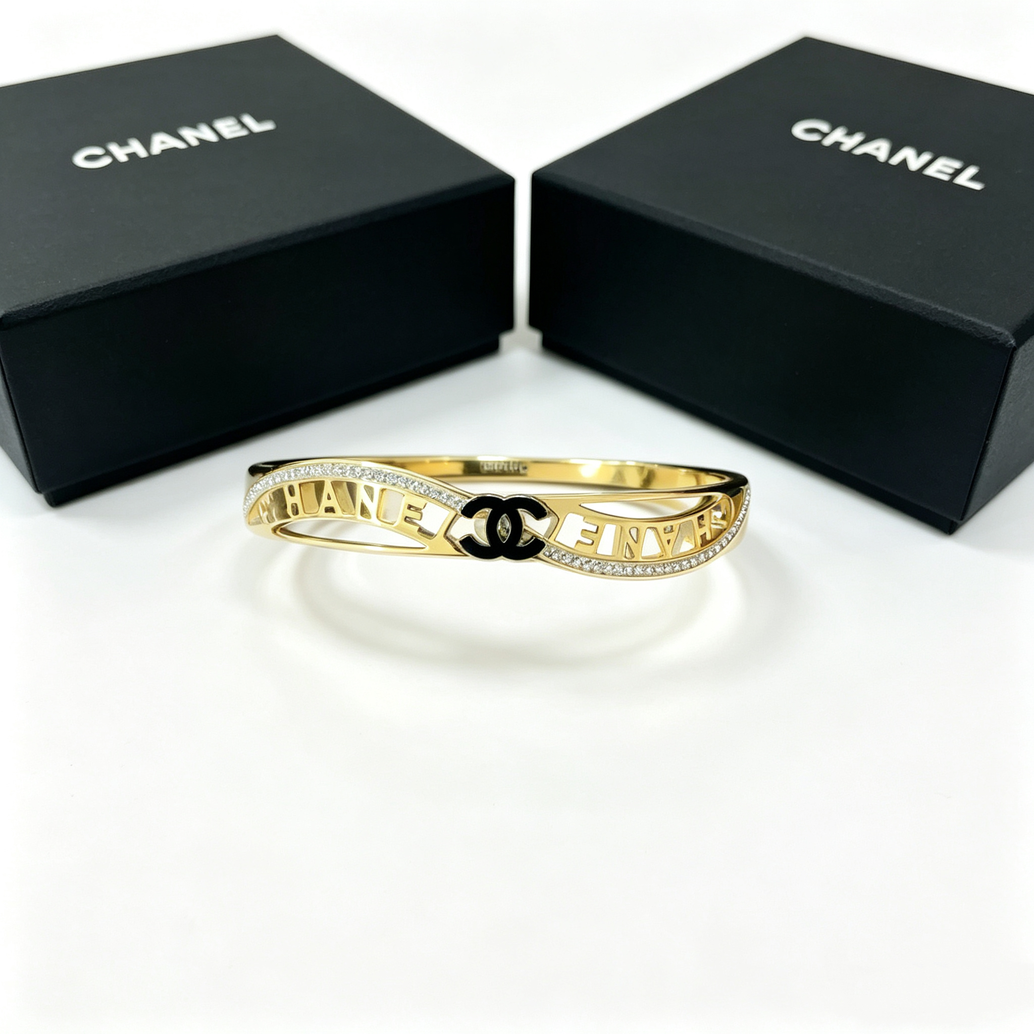 C—Diamond-encrusted metal bangle style 2