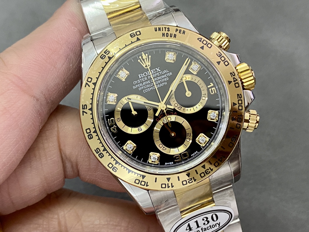 Rolex Daytona Black Dial Two Tone Oyster 116503 40mm Men's Watch