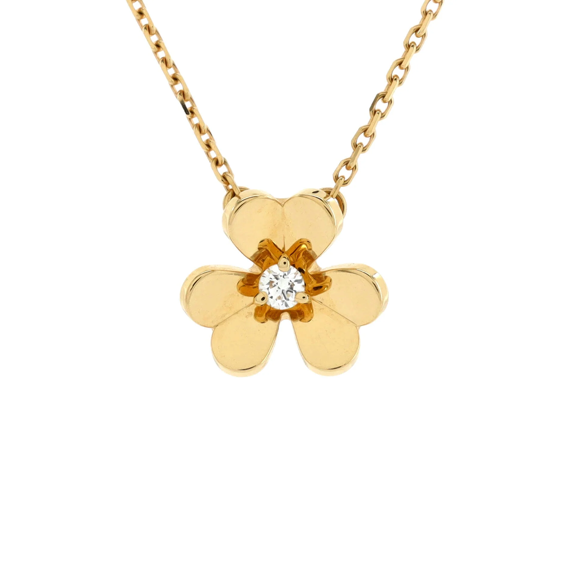 Frivole Pendant Necklace 18K Yellow Gold and Diamond Mini