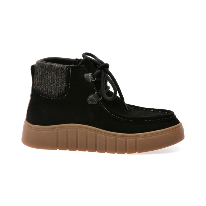 Ghete CLARKS negre, MYKAH IZZY, din piele intoarsa