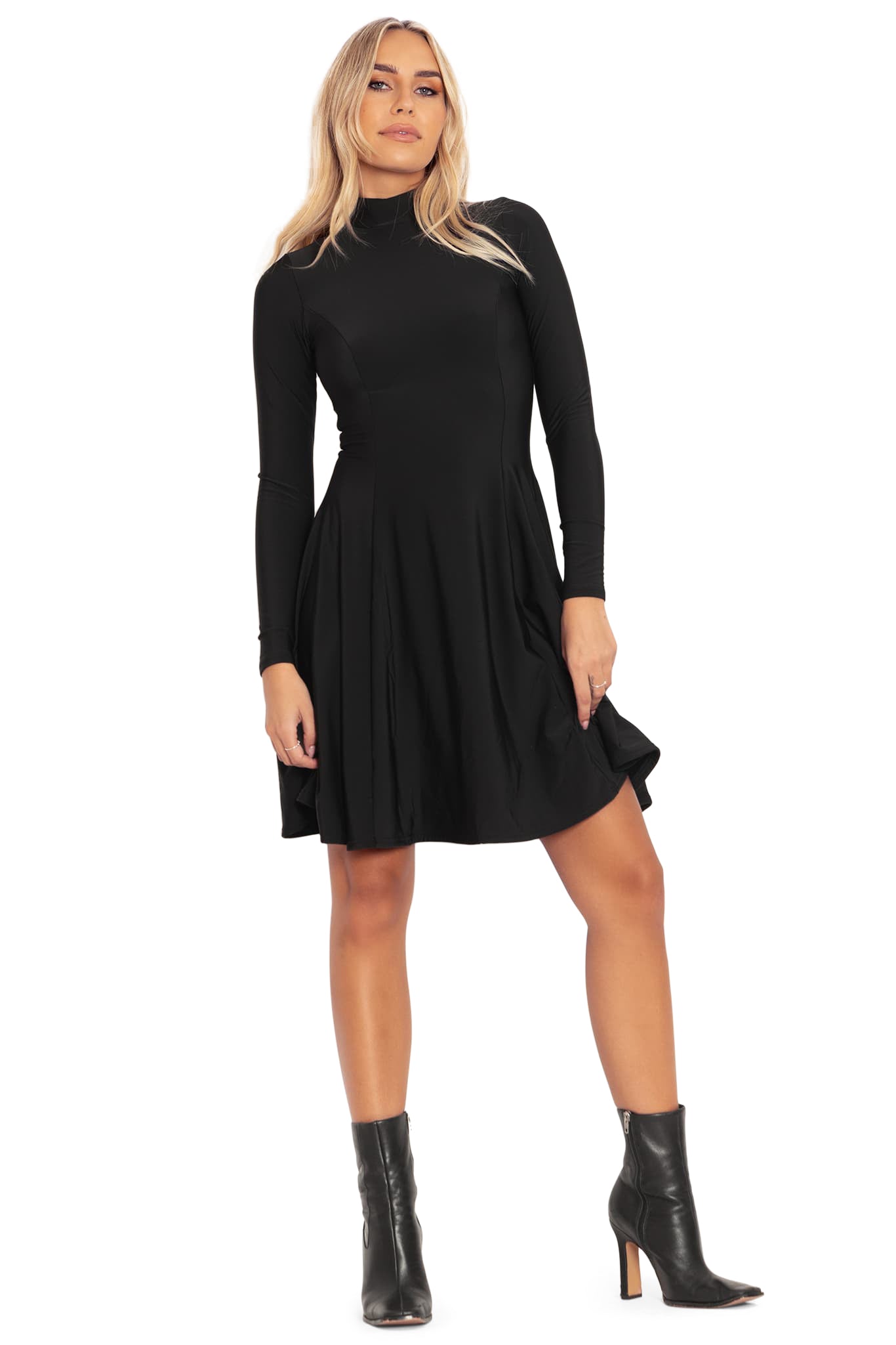 Women’s Black Long Sleeve Longline Dress