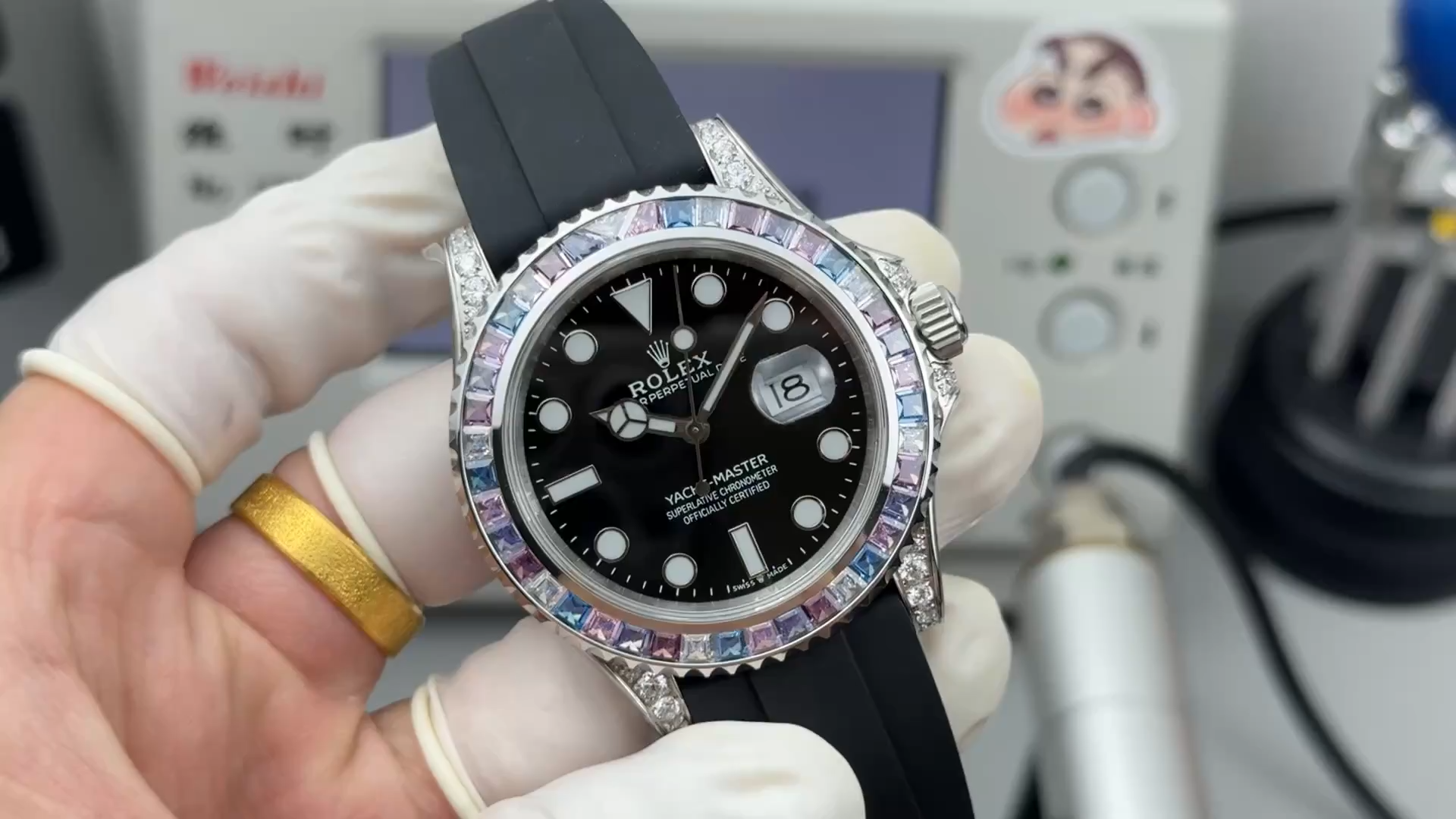 Rolex Yacht Master 40 Gem Set 126679SABR 0002 Black Dial Watch