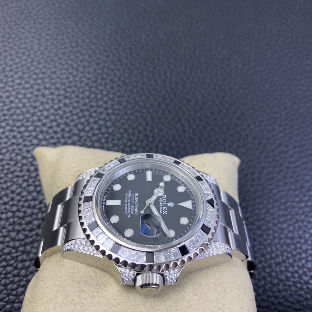 Rolex Submariner 116610 Black Dial Diamond Case 40MM Men's Watch
