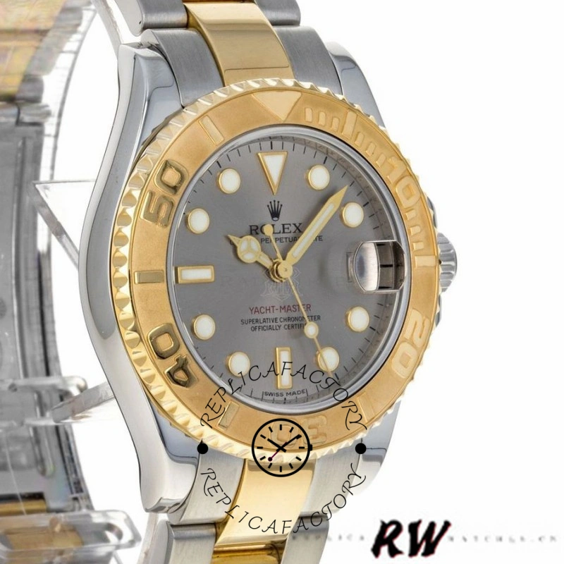 Rolex Yacht-Master 168623 Steel Yellow Gold Platinum Dial 35MM Unisex Replica Watch