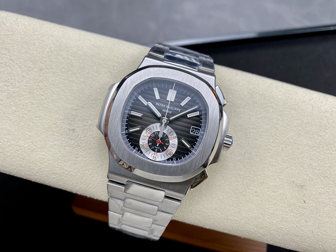 Patek Philippe Nautilus Chronograph Stainless Steel Black Dial 5980 1A 014