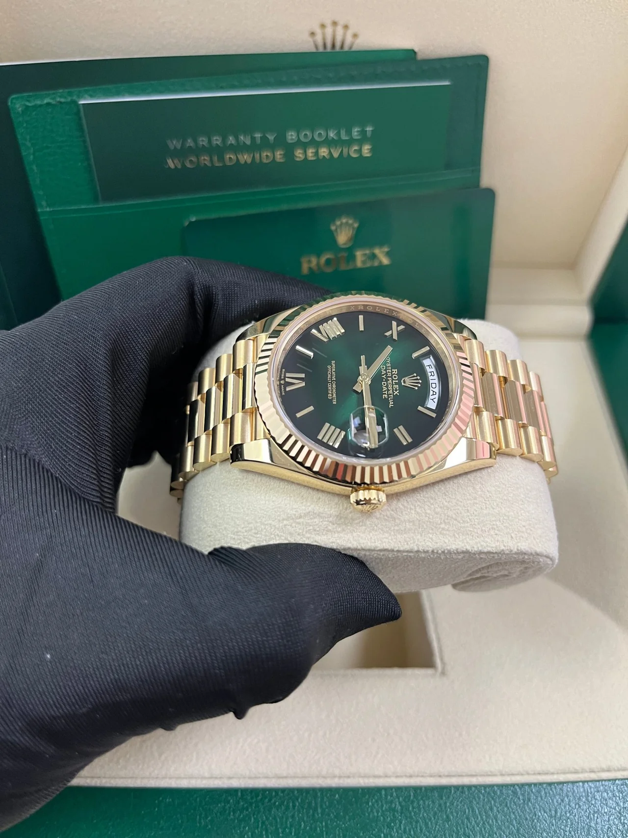 Rolex Day Date 40 Yellow Gold Green Ombre Dial M228238 00691