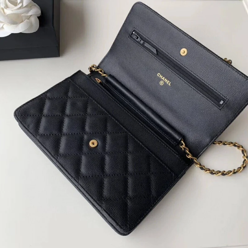 Chanel Caviar Quilted Wallet On Chain W-A33814