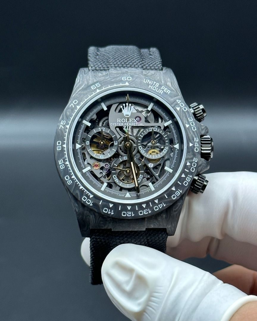 Rolex Daytona Carbon Fiber 40mm DiW Skeleton Dial