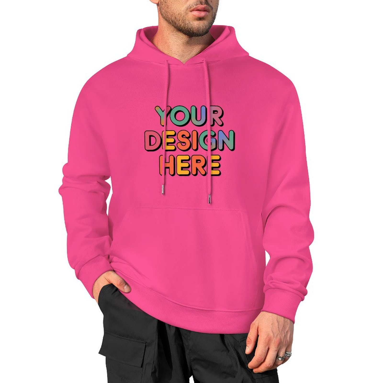 Personalized Custom Men’s 100% Cotton Hooded Sweater with Graphic Print
