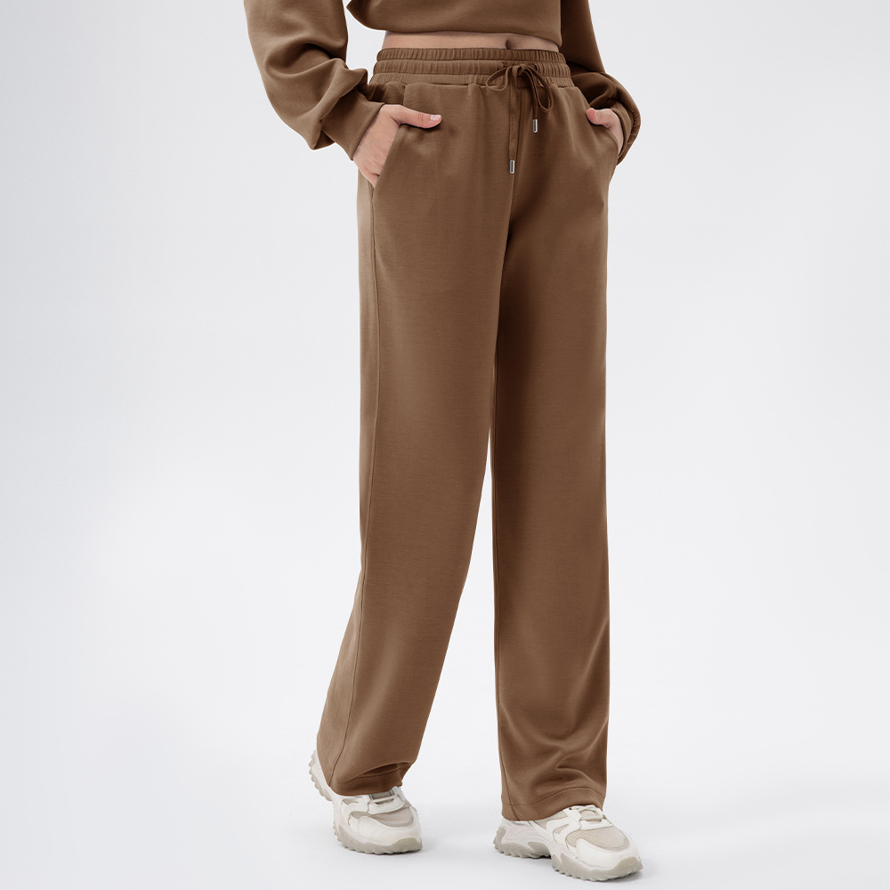 Women's Autumn/Winter Yoga Sports Pants Modal Loose Casual Running Pants High-Waisted Fitness Straight Leg Pants