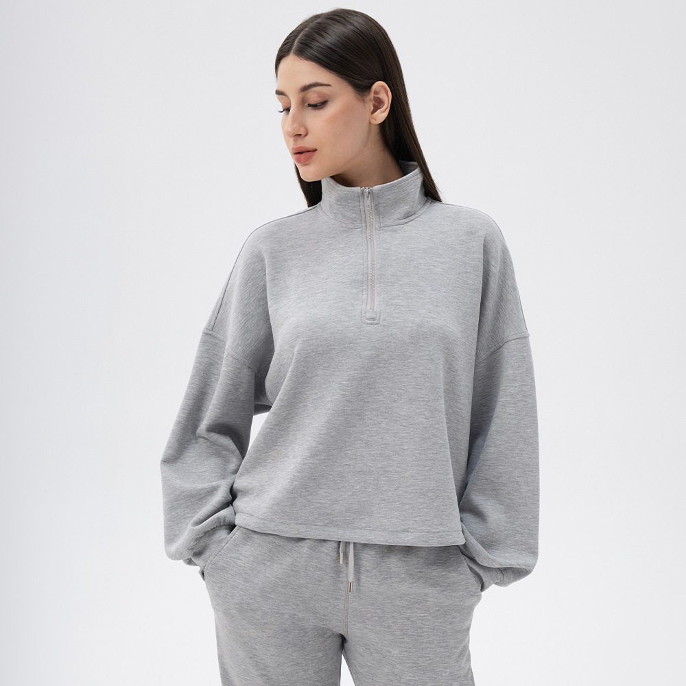 Women's Autumn/Winter Yoga Sweatshirt, Modal Loose Fit, Casual Stand Collar Running Fitness Sports Top