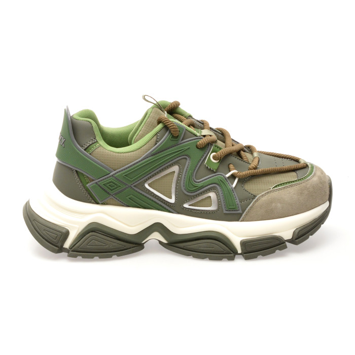 Pantofi sport GRYXX verzi, 1006, din material textil si piele naturala