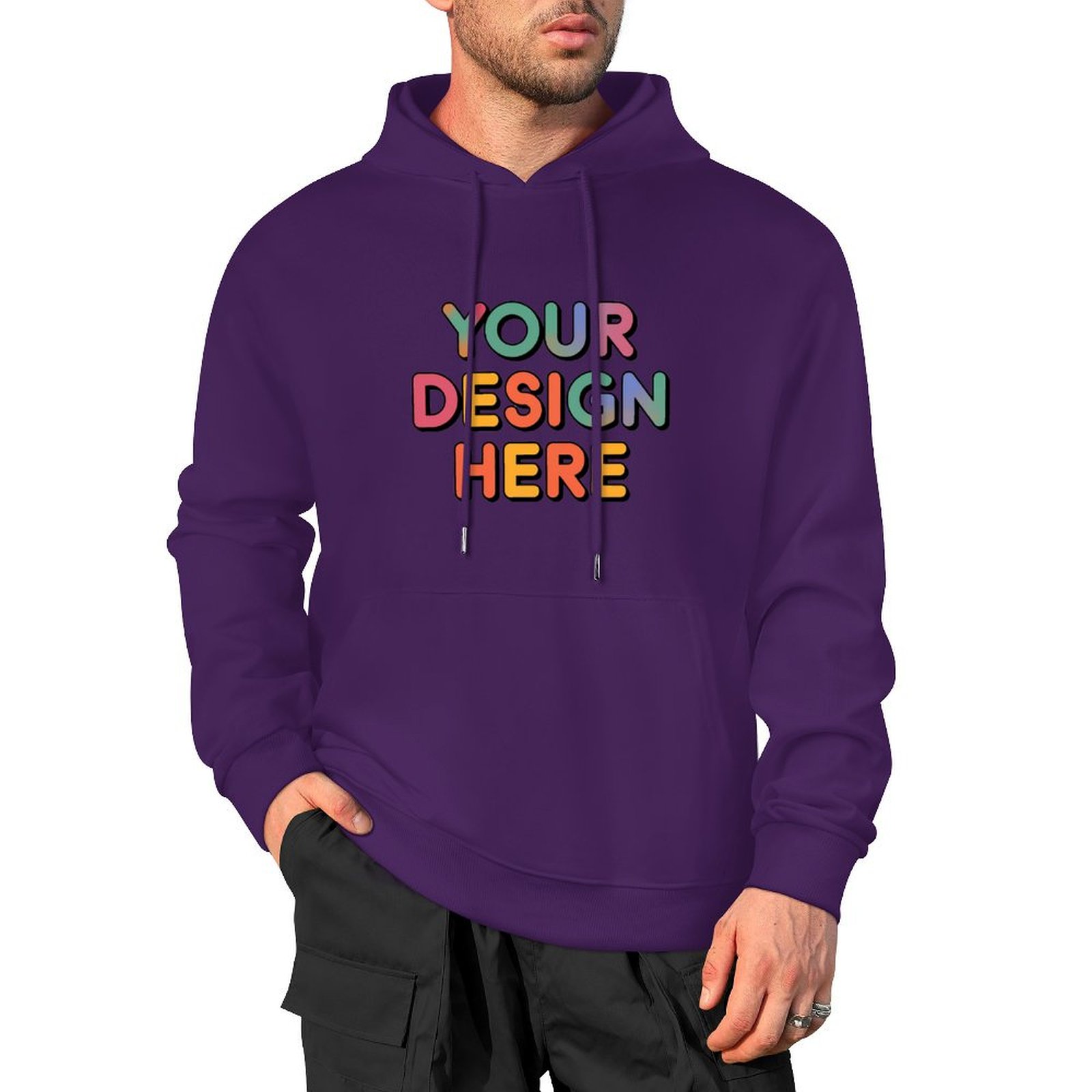 Personalized Custom Men’s 100% Cotton Hooded Sweater with Graphic Print