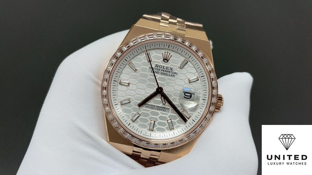 Rolex Land-Dweller 36 Oyster, 36 mm, Everose gold and diamonds M127285TBR-0002