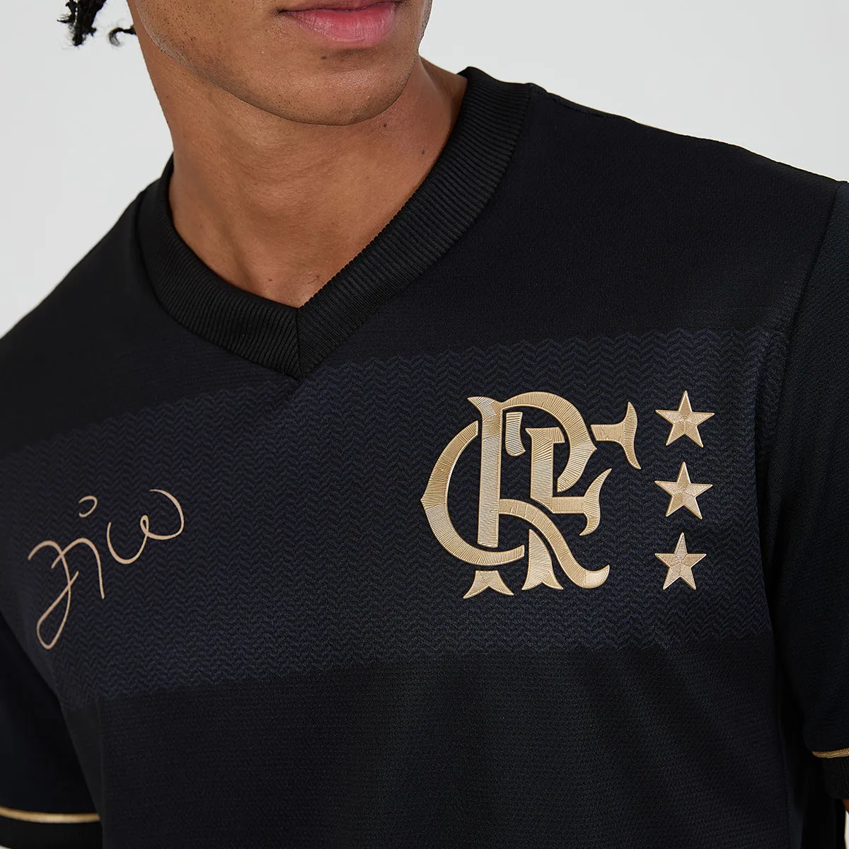 Camisa Flamengo Zico 1981 Preto e Ouro Retrô Masculina - Zico #10