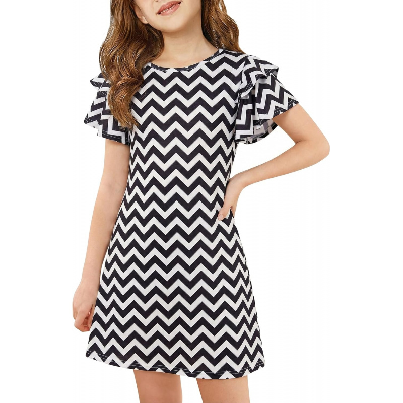 Girls Ruffle Sleeve Dresses