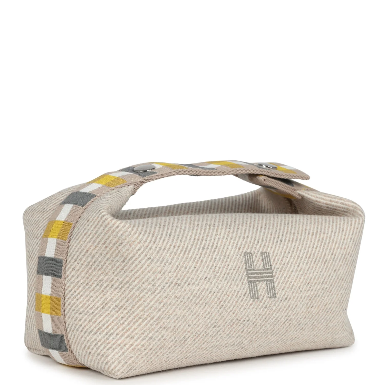 Hermes Bride-A-Brac Au Carre Case PM Seigle Wool Palladium Hardware