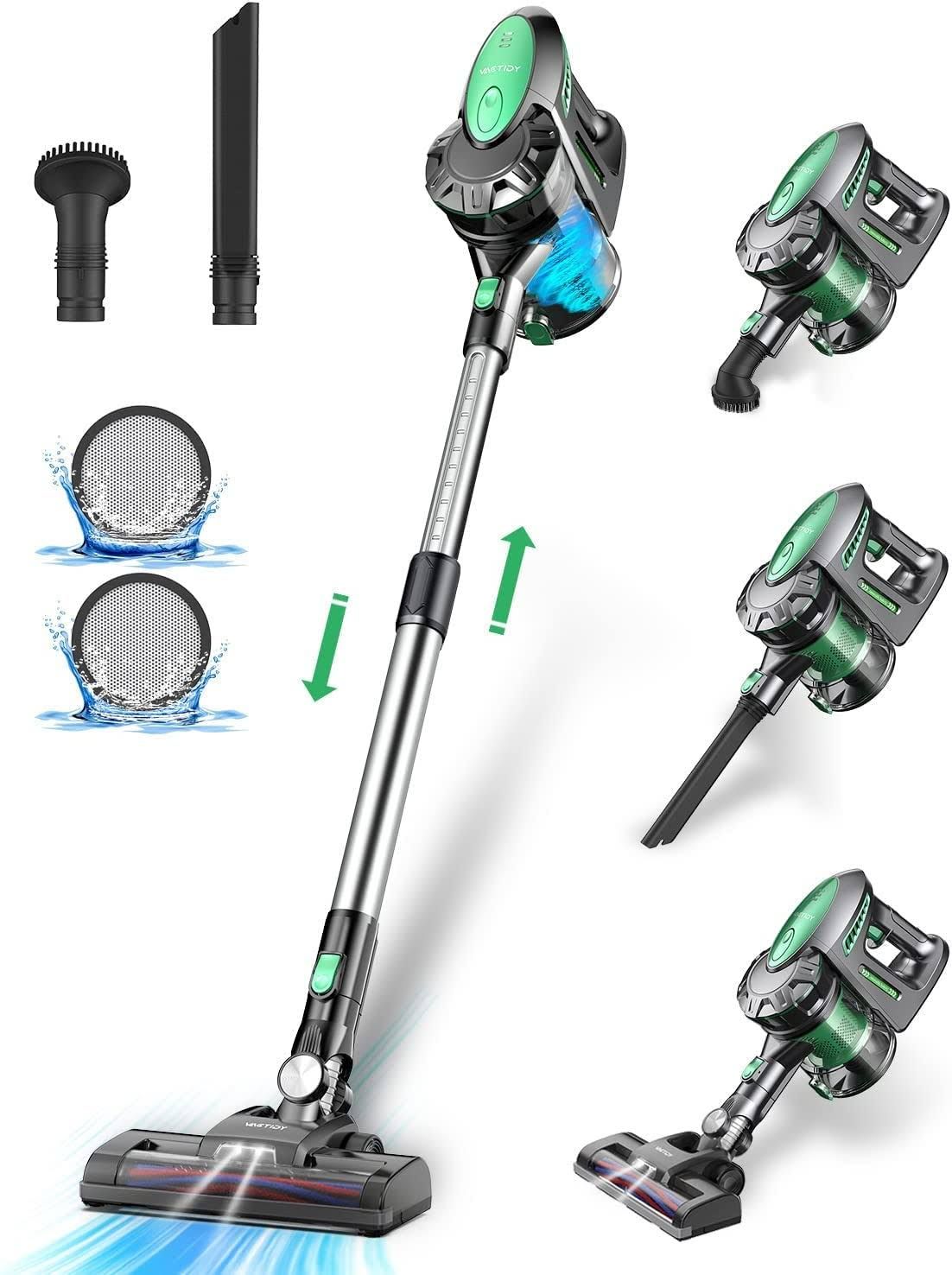 Vactidy Aspirapolvere Senza Fili V8,25KPa Scopa Elettrica Senza Fili Potente 4 in 1