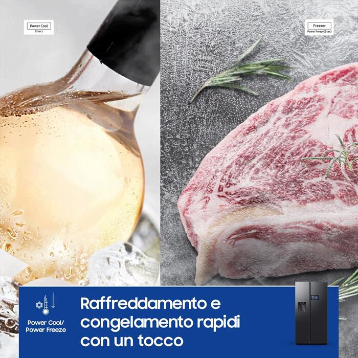 SAMSUNG - Frigorifero side by side RS90F64EDFEF 614L ClasseD-Antracite